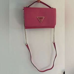 Guess Fuchsia Crossbody Bag with Chain Strap